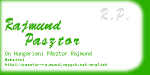rajmund pasztor business card